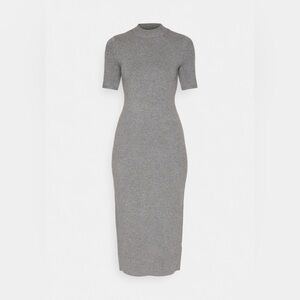 Abercrombie Mockneck Midi Sweater Dress - Jumper Dress - Grey Heather